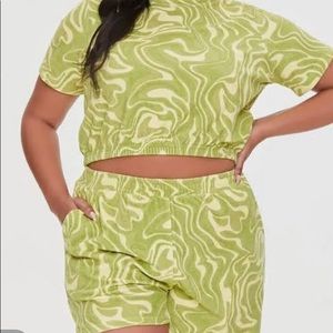 Forever21 green swirl set